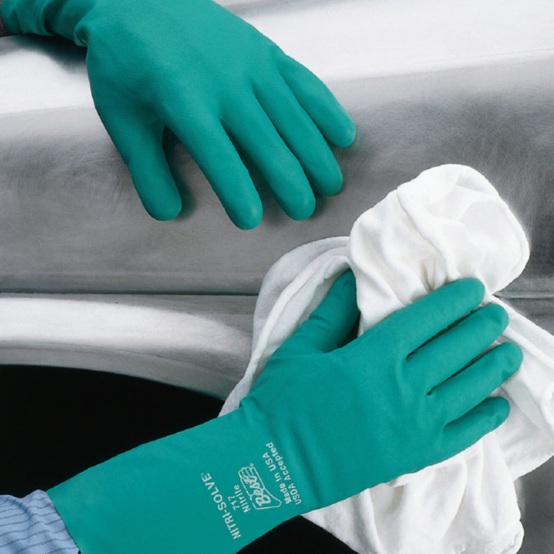 Best Nitri-Solve 730 Flock Lined Chemical Resistant Gloves - 15 mil - Single Pair (M, L ,XL ,2XL), view 2 of 2