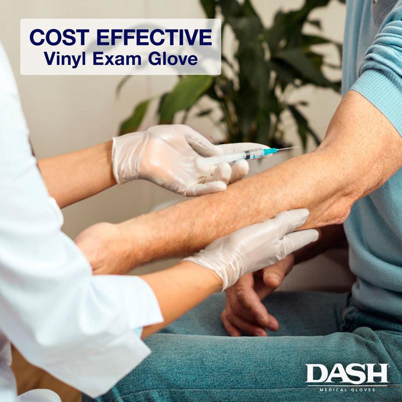 DASH Nuvo Super Stretch Vinyl Disposable Gloves, White, 2.4 mil, Box of 100, view 3 of 7