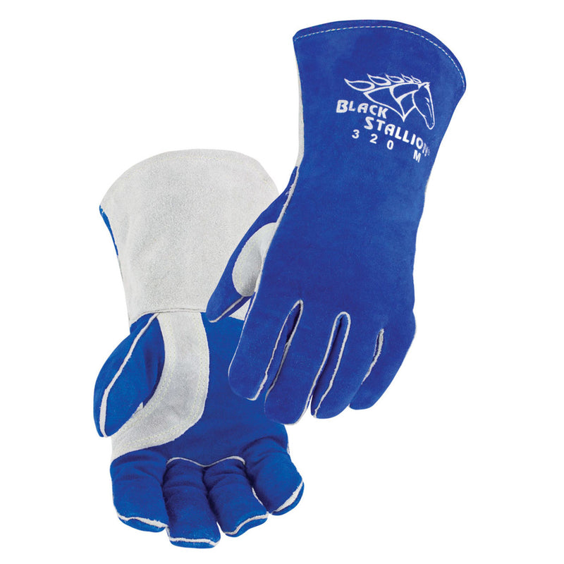 Black Stallion 320 Cowhide Stick Welding Gloves with CushionCore Liner, Blue, view 1 of 7
