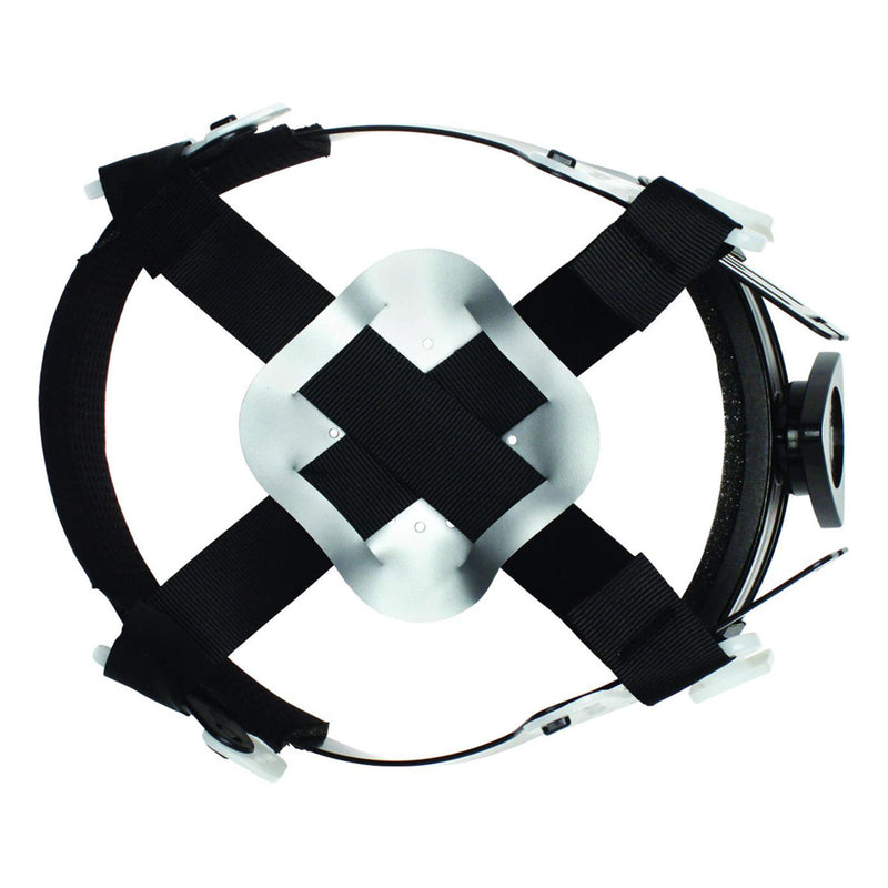 Pyramex Ridgeline Cap Style Hard Hat 4-Point Ratchet Suspension, HP44116, Matte White Graphite, view 5 of 6