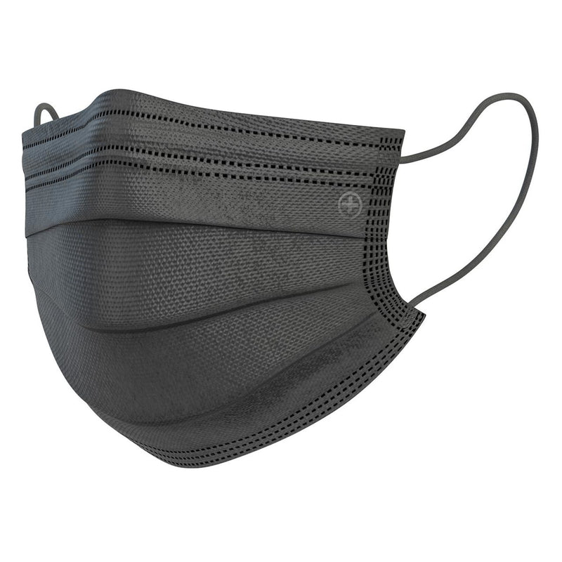 Altor Safety Surgical Mask 62222B, 4-Ply ASTM Level 2, USA Made, Black, Box of 50, view 5 of 7