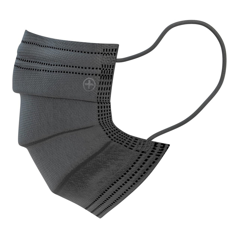 Altor Safety Surgical Mask 62222B, 4-Ply ASTM Level 2, USA Made, Black, Box of 50, view 6 of 7