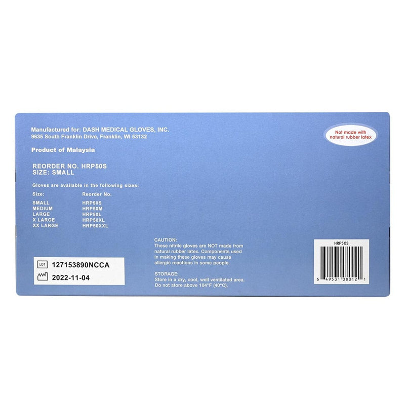 DASH Hi-Risk Protector Nitrile Exam Grade Disposable Gloves, Teal, 5.9 mil, Box of 50, view 10 of 10