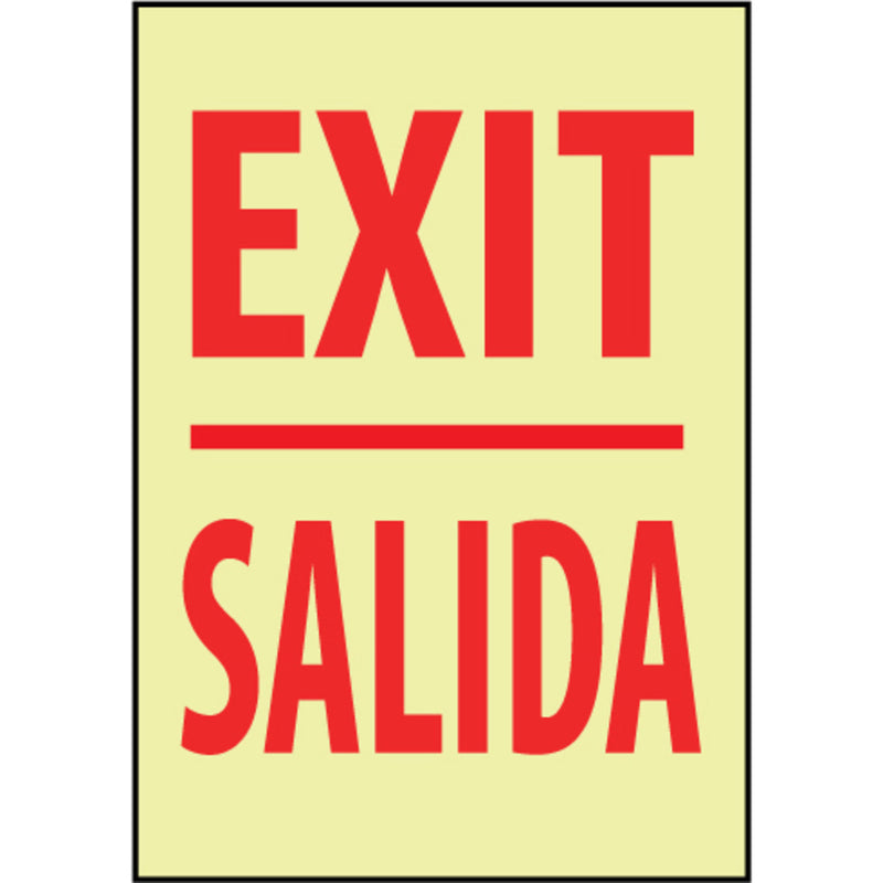 Exit Bilingual 20X14 Plastic Glow Sign, view 1 of 1