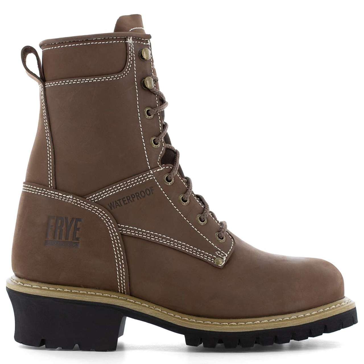 Frye Supply Men's The Safety-Crafted Logger 8" Waterproof EH Composite Toe Boots - FR40202 Frye Supply Men's The Safety-Crafted Logger 8" Waterproof EH Composite Toe Boots - FR40202