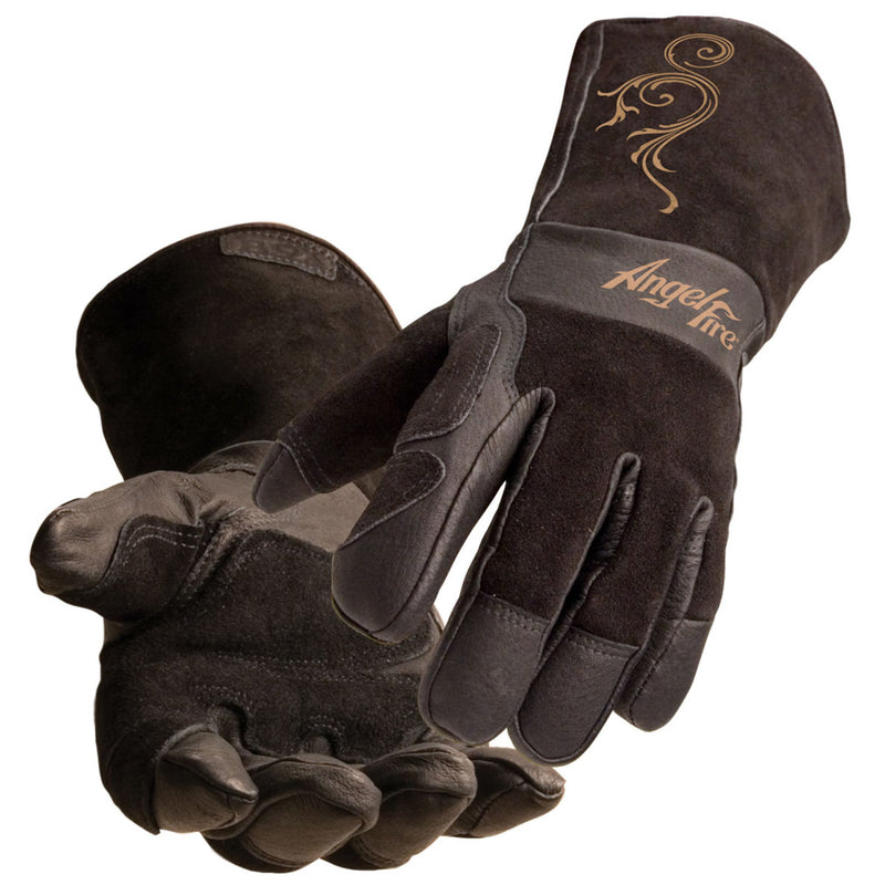 AngelFire LS50 Women's Stick Welding Gloves with DragPatch, Black, view 1 of 3