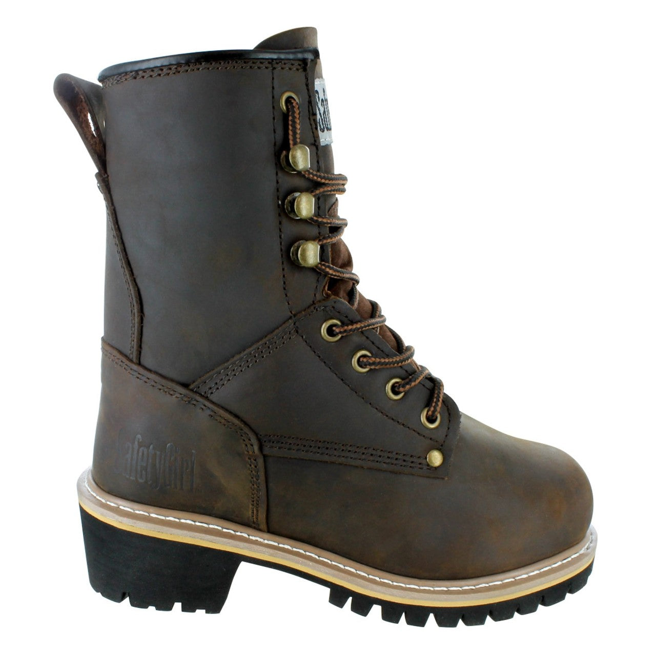 Safety Girl Women's 8" Logger Boots - Dark Brown Safety Girl Women's 8" Logger Boots - Dark Brown