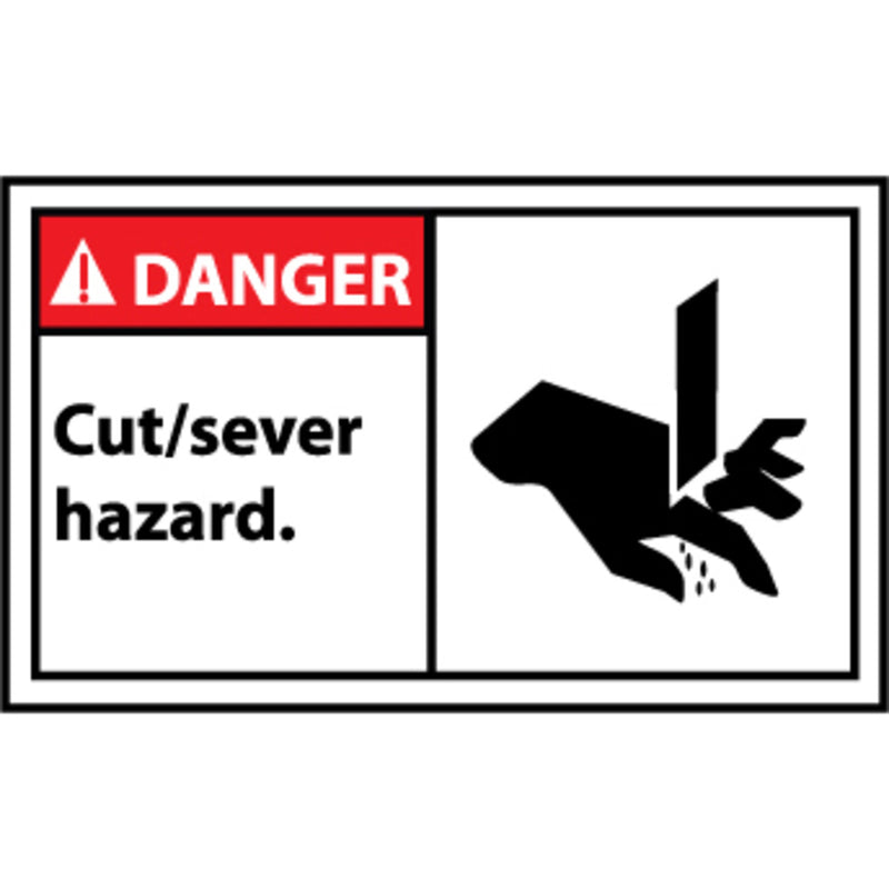 Danger Cut - Sever Hazard Graphic 3x5 Pressure Sensitive Vinyl Label 5 Per Package, view 1 of 1
