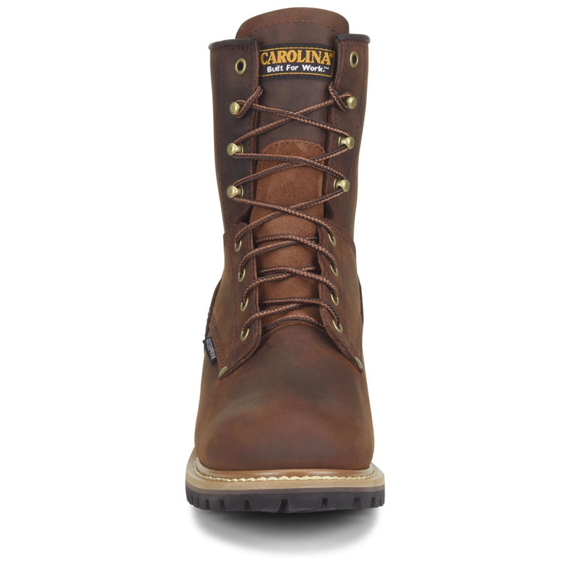 Carolina Men's Elm 8" Loggers Waterproof EH Steel Toe Boots, CA9821, Copper Crazy Horse, view 3 of 6
