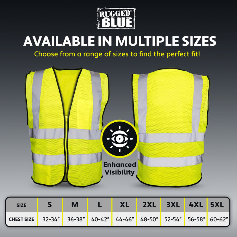 Rugged Blue Type R Class 2 Hi-Vis Double Stripe Mesh Safety Vest, view 7 of 8