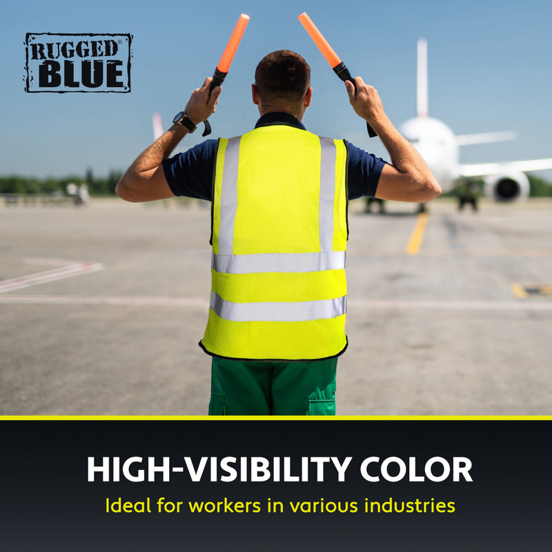 Rugged Blue Type R Class 2 Hi-Vis Double Stripe Mesh Safety Vest, view 4 of 8