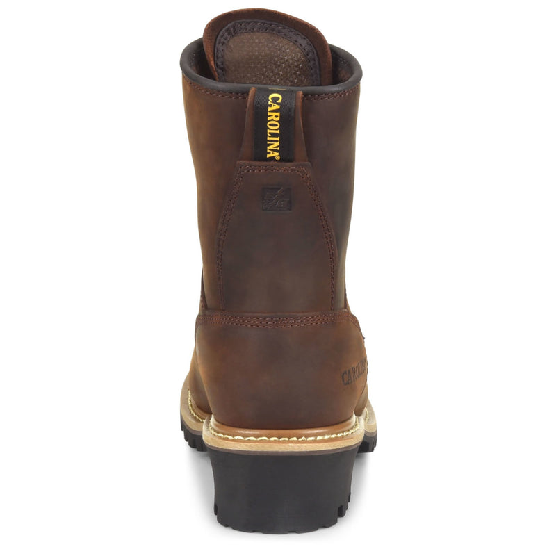 Carolina Men's Elm 8" Loggers Waterproof EH Steel Toe Boots, CA9821, Copper Crazy Horse, view 5 of 6