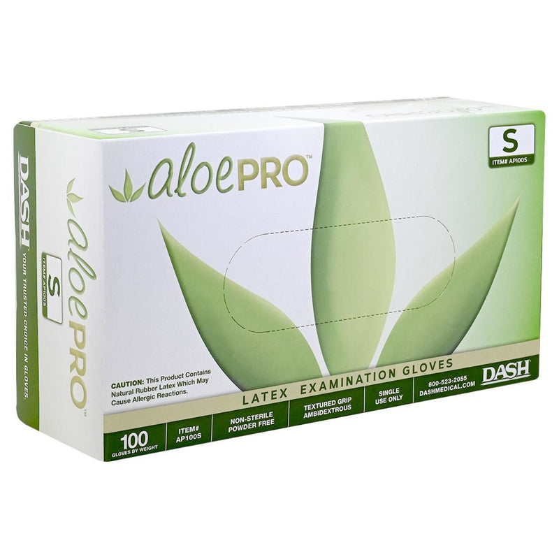 DASH AloePro Latex Exam Grade Disposable Gloves, Natural, 5.1 mil, Box of 100, view 8 of 11