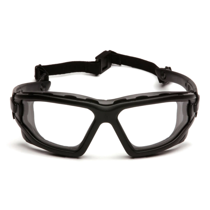 Pyramex I-Force Slim Dual Pane Sealed Safety Glasses, H2X Anti-Fog Lens, Black Frame/Strap, view 2 of 8