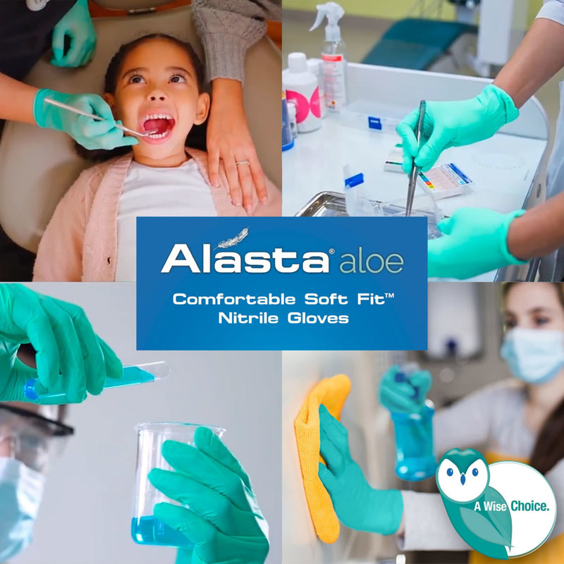 DASH Alasta Aloe Nitrile Exam Grade Disposable Gloves, Chemo Tested, Green, 3.9 mil, Box of 100, view 7 of 14