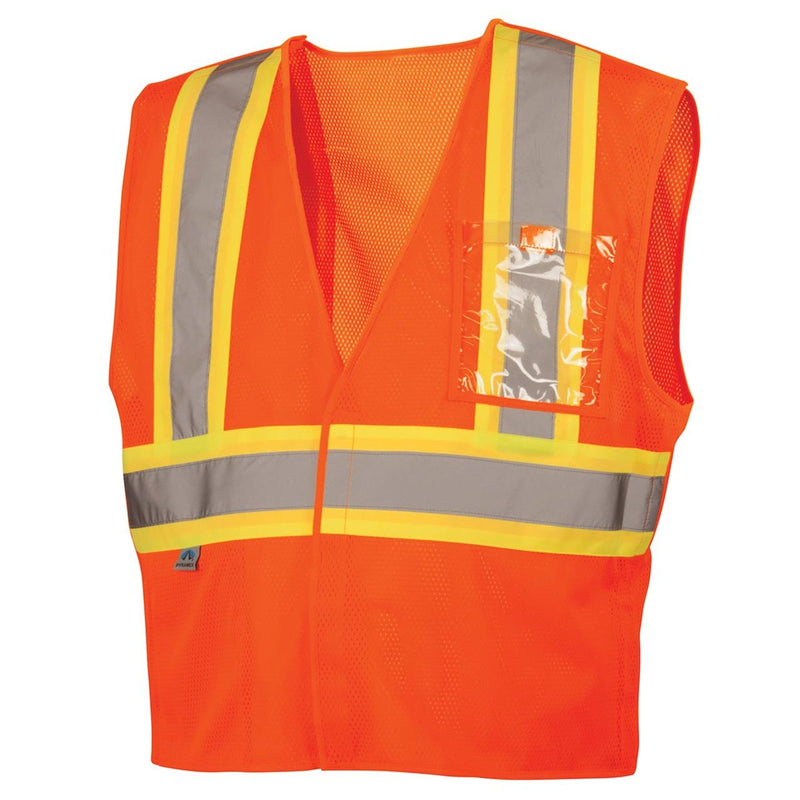 Pyramex RVHL27 Type R Class 2 Hi-Vis Two-Tone Breakaway Mesh Safety Vest, view 6 of 7