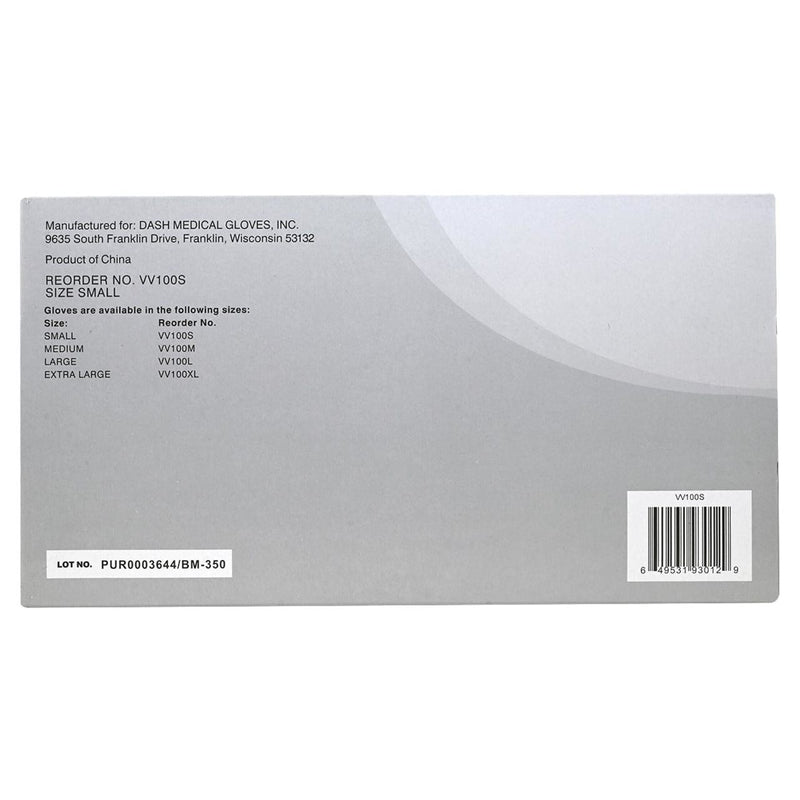 DASH VitalGard Vinyl Exam Grade Disposable Gloves, Clear, 3.9 mil, Box of 100, view 11 of 11