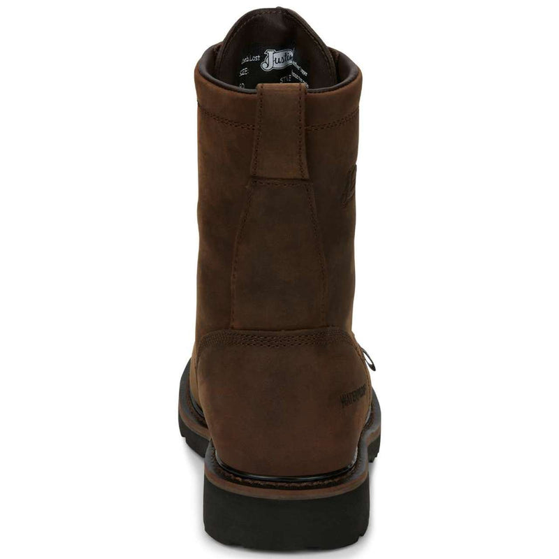 Justin Men's Drywall 8" Waterproof EH Soft Toe Boots, SE960, Brown, view 5 of 6