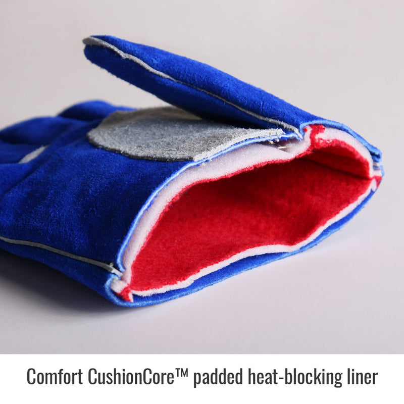 Black Stallion 320 Cowhide Stick Welding Gloves with CushionCore Liner, Blue, view 4 of 7