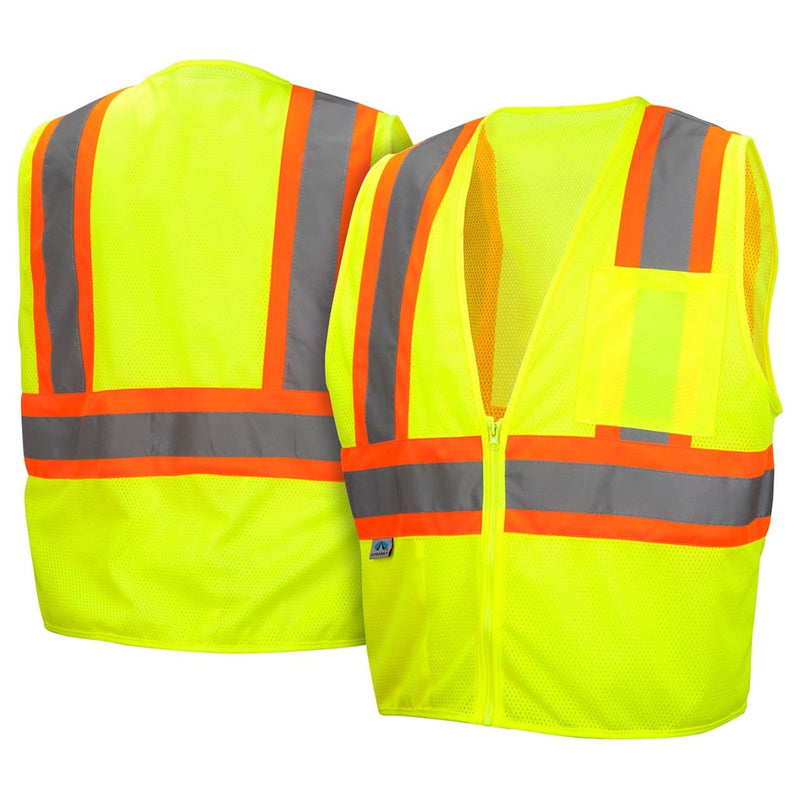 Pyramex RVZ22 Type R Class 2 Hi-Vis Contrasting Mesh Safety Vest, view 1 of 7
