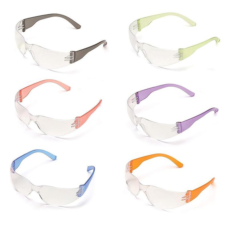 Pyramex Mini Intruder Safety Glasses, Clear Lens, Assorted Temple Colors, Case of 12, view 1 of 10