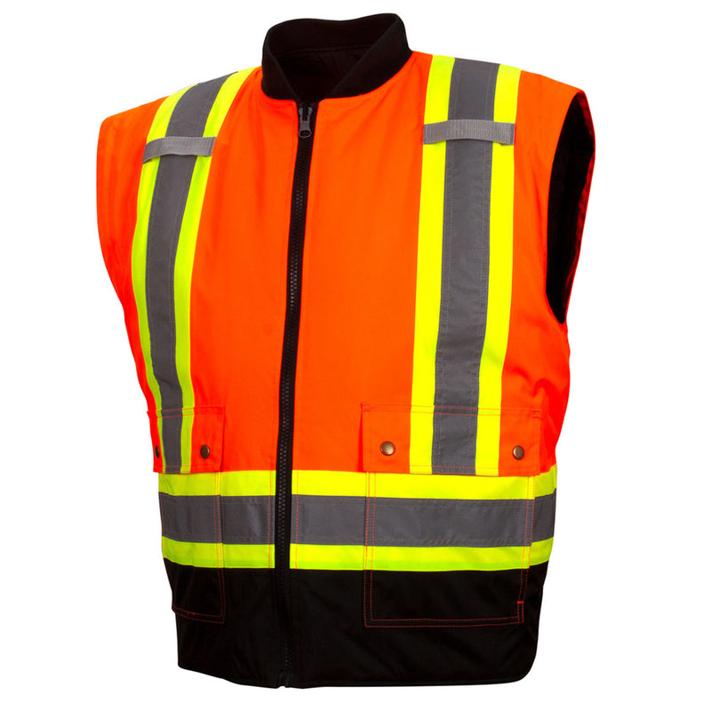 Pyramex RC7P35 Type R Class 3 Hi-Vis Waterproof 7-in-1 Parka with X-Back, Hi-Vis Orange, view 4 of 8