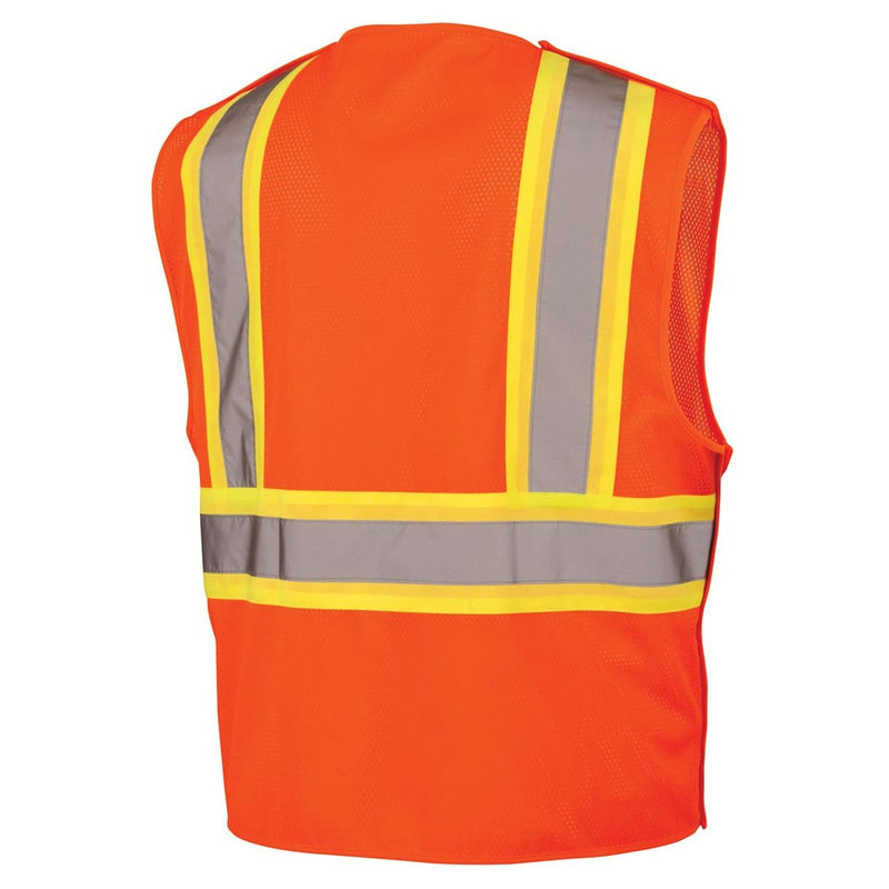 Pyramex RVHL27 Type R Class 2 Hi-Vis Two-Tone Breakaway Mesh Safety Vest, view 7 of 7