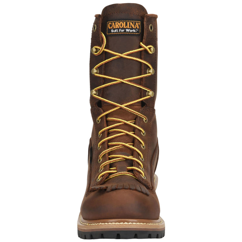 Carolina Men's Spruce 8" Loggers Waterproof EH Steel Toe Boots, CA9824, Copper Crazy Horse, view 3 of 6