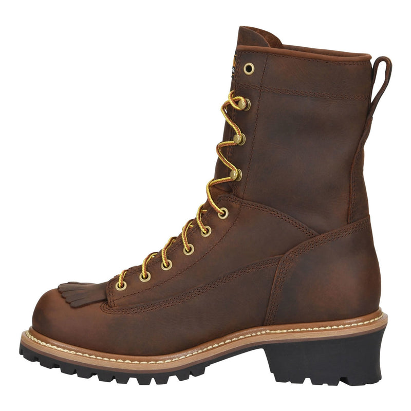 Carolina Men's Spruce 8" Loggers Waterproof EH Steel Toe Boots, CA9824, Copper Crazy Horse, view 4 of 6