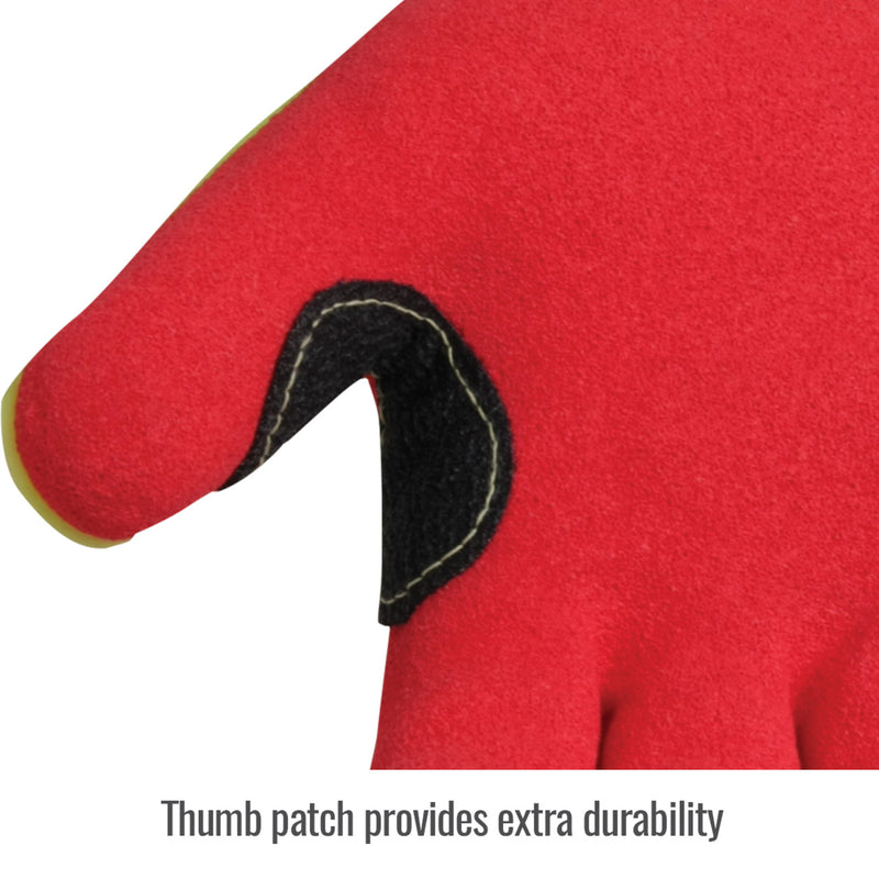 Black Stallion GR5040 AccuFlex A6 Cut Sandy Nitrile Coated Impact Gloves, Hi-Vis Lime/Red, view 3 of 5