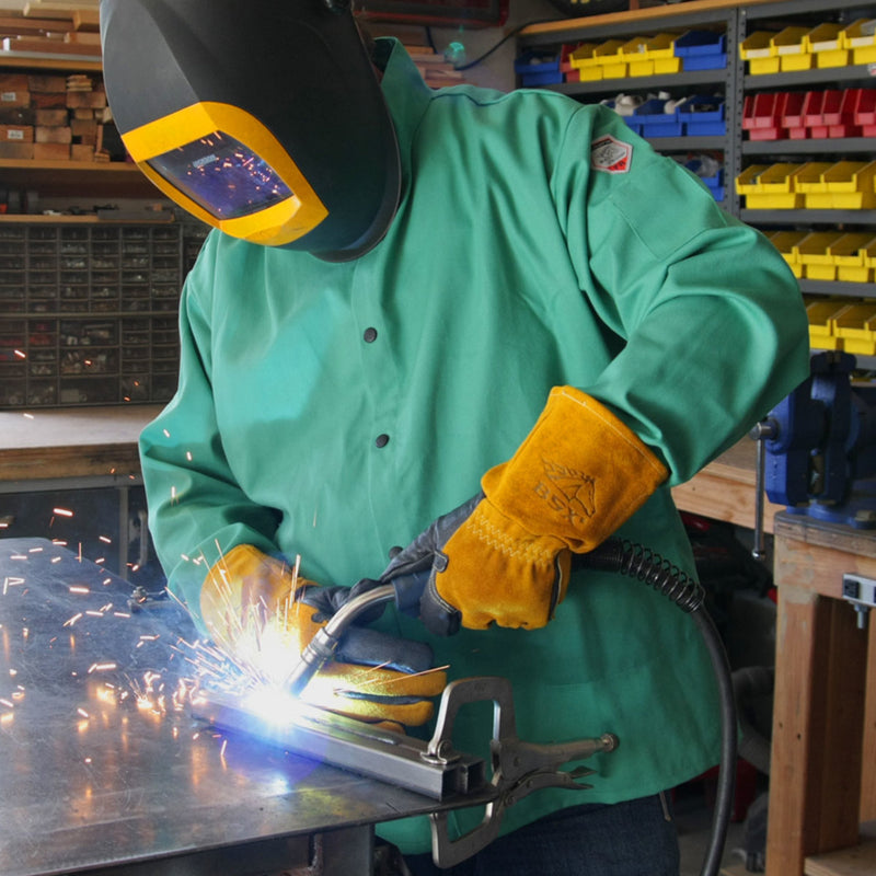 Black Stallion BM88 Pigskin & Cowhide MIG Welding Gloves, Natural/Black, view 5 of 7