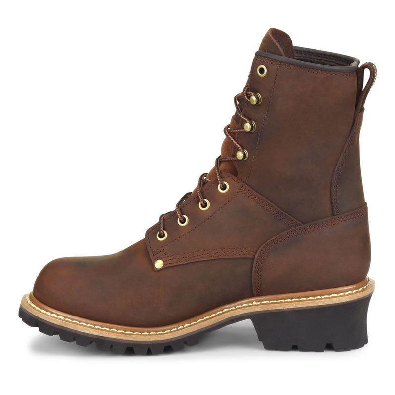 Carolina Men's Elm 8" Loggers Waterproof EH Steel Toe Boots, CA9821, Copper Crazy Horse, view 4 of 6