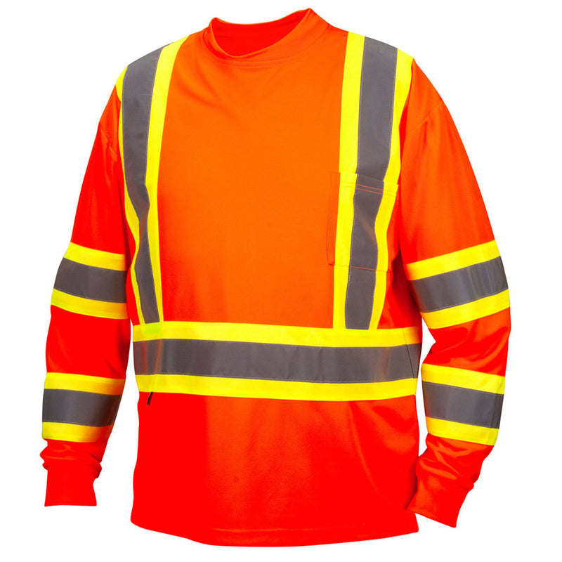 Pyramex RLCTS31 Type R Class 3 Hi-Vis Moisture Wicking Long Sleeve T-Shirt, view 4 of 9