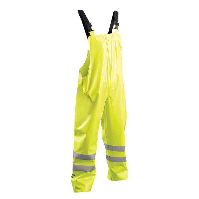 Occunomix Class E Hi-Vis Flame Resistant Waterproof Rain Bib Pants, LUX-TBIB/FR, view 1 of 3