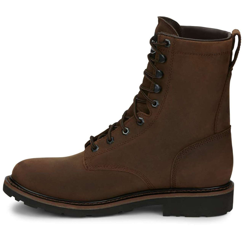 Justin Men's Drywall 8" Waterproof EH Soft Toe Boots, SE960, Brown, view 4 of 6