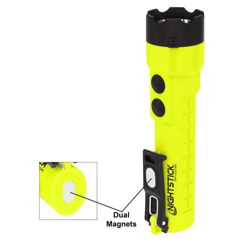 Nightstick Intrinsically Safe Dual-Light Flashlight w/Magnets - 3 AA (not included) - Green - UL913, view 7 of 9