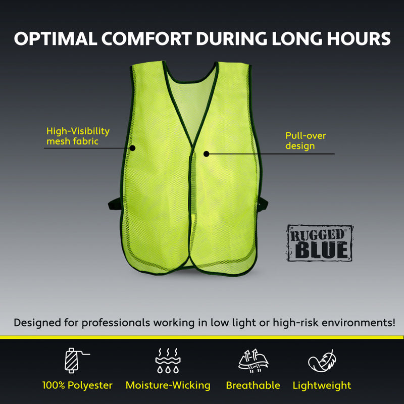 Rugged Blue Non-ANSI Hi-Vis Mesh Safety Vest, view 8 of 10