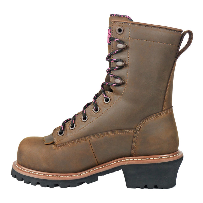 Moxie Trades Women's Mareen 8" Logger Waterproof Composite Toe Boots, MT28028, Brown, view 6 of 8