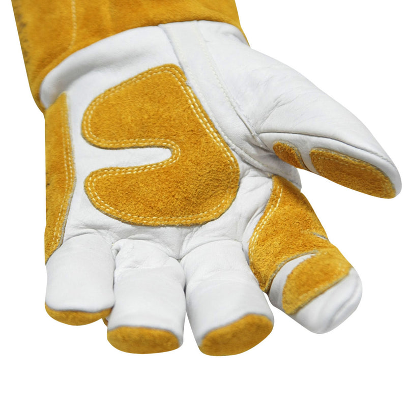Black Stallion MIG Welding Gloves w/Reinforced Palm, GM1611-WT, Natural/White, view 4 of 6