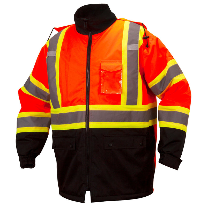 Pyramex RCP32 Type R Class 3 Hi-Vis Waterproof Quilt Lined Jacket with X-Back, view 1 of 5