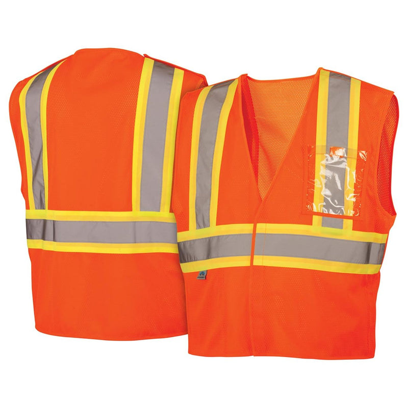 Pyramex RVHL27 Type R Class 2 Hi-Vis Two-Tone Breakaway Mesh Safety Vest, view 2 of 7