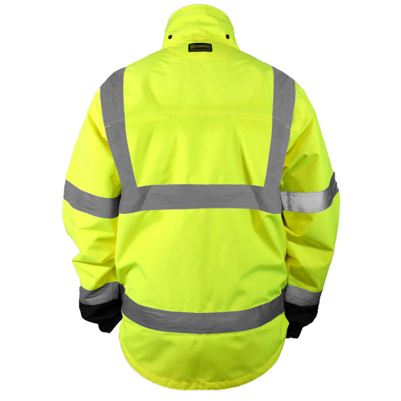 Occunomix Hi-Vis Class 3 Black Bottom Breathable Rain Jacket, SP-RSJBK, view 2 of 7