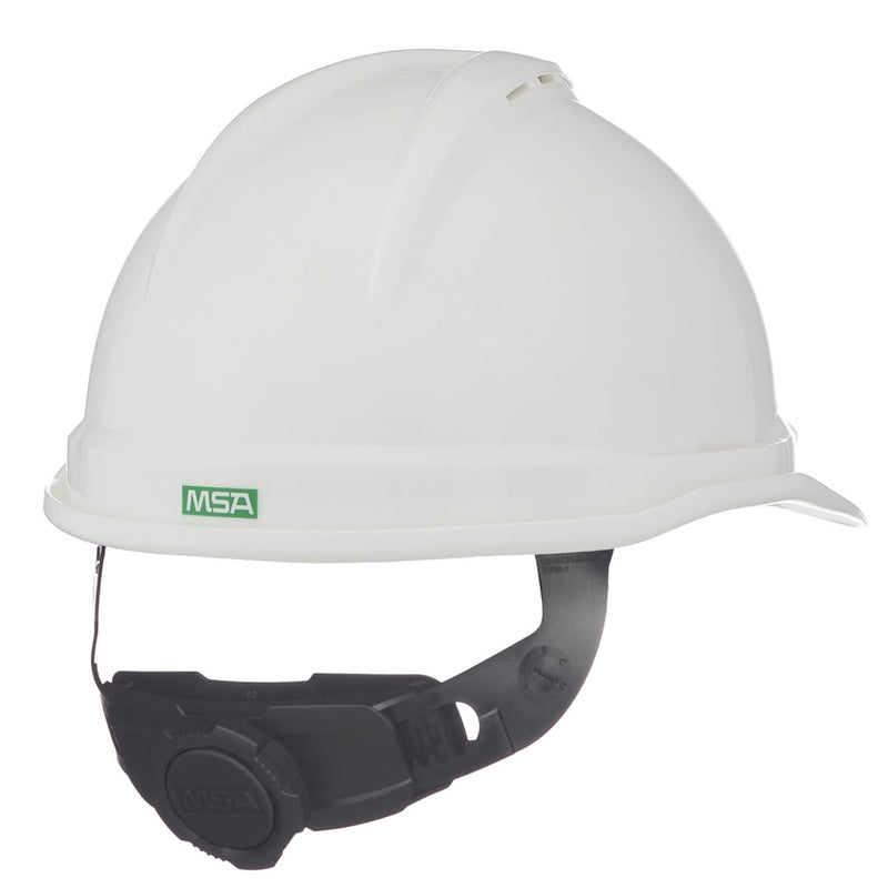 MSA V-Gard 500 Fas-Trac III 6-Point Ratchet Vented Hard Hat, view 5 of 13