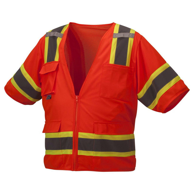 Pyramex Safety RVZ34 Type R Class 3 Hi-Vis Two-Tone Mesh Back Safety Vest, view 3 of 6