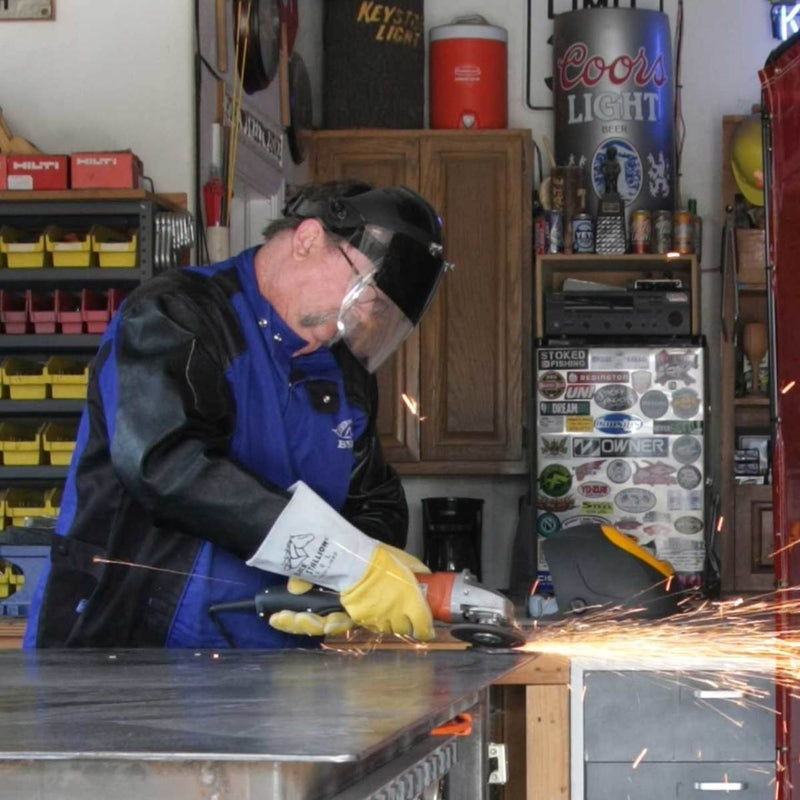 Black Stallion 850 Premium Grain Elkskin Stick Welding Gloves with Nomex Lined Back, Yellow, view 5 of 11