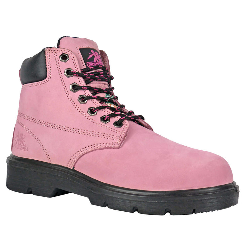 Moxie Trades Women's Alice 6" Pink Steel Toe Boots, MT50162, Pink, view 1 of 8