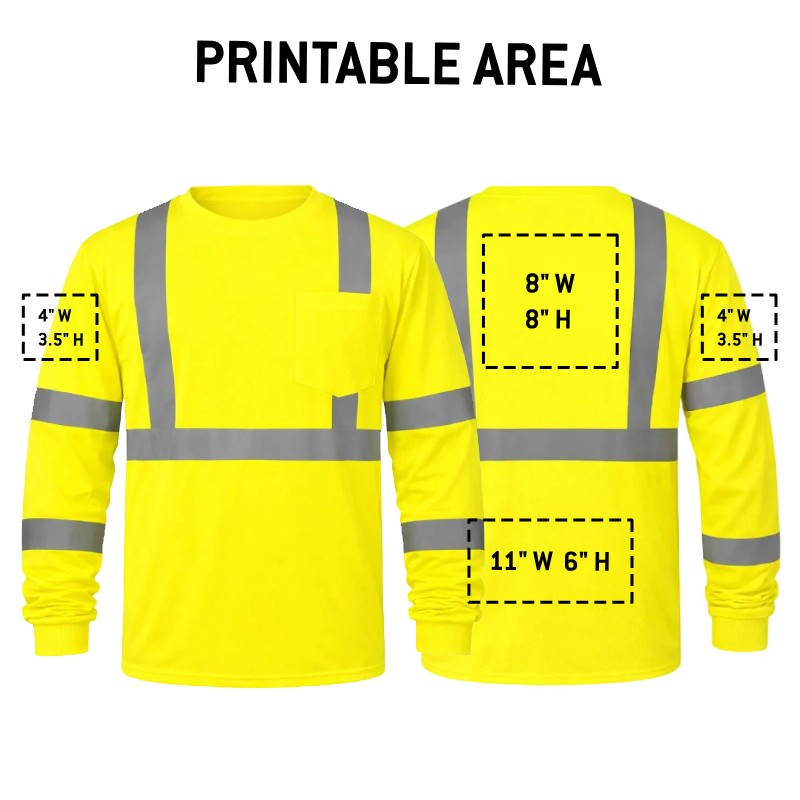 Custom Rugged Blue Type R Class 3 Hi-Vis Wicking Long Sleeve T-Shirt Custom Rugged Blue Type R Class 3 Hi-Vis Wicking Long Sleeve T-Shirt