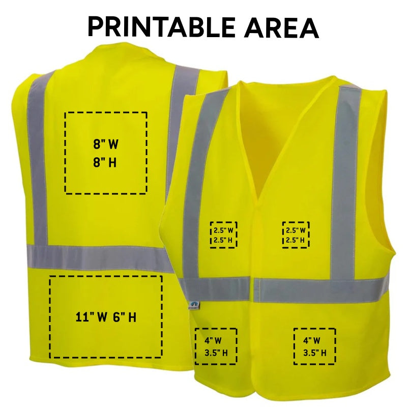 Custom Pyramex Safety RVHL29 Type R Class 2 Hi-Vis Safety Vest Custom Pyramex Safety RVHL29 Type R Class 2 Hi-Vis Safety Vest