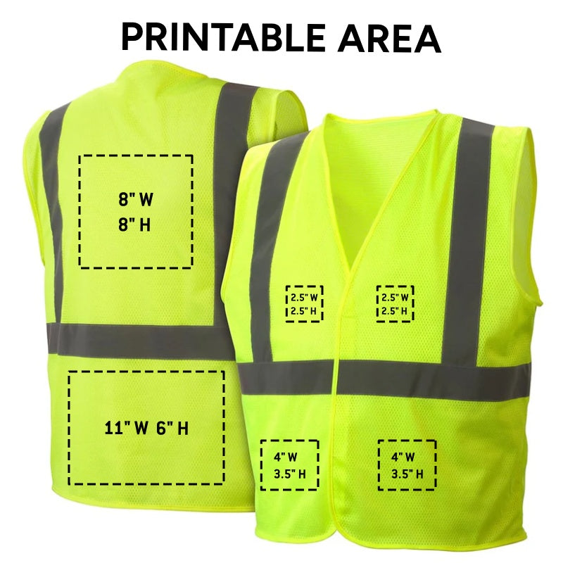 Custom Pyramex RVHLM29 Type R Class 2 Hi-Vis Mesh Safety Vest Custom Pyramex RVHLM29 Type R Class 2 Hi-Vis Mesh Safety Vest