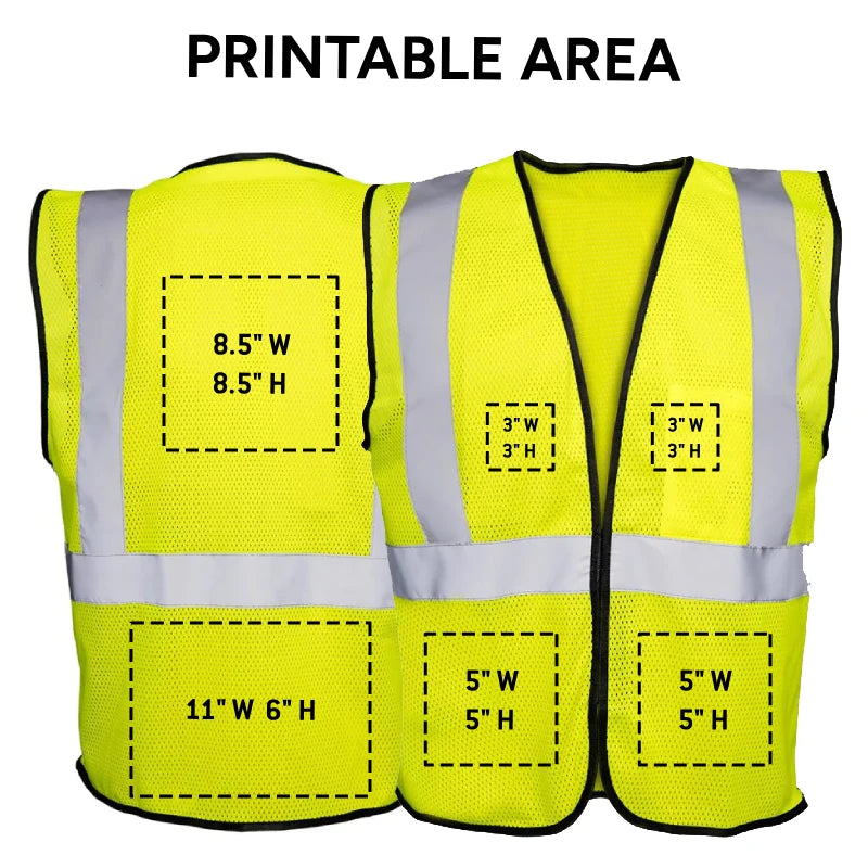 Custom OccuNomix Type R Class 2 Hi-Vis Mesh Safety Vest, ECO-GC Custom OccuNomix Type R Class 2 Hi-Vis Mesh Safety Vest, ECO-GC